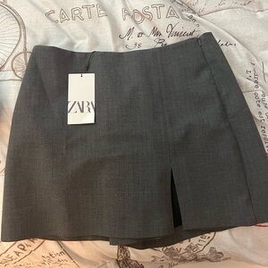 ZARA NWT Slit Skoart Charcoal Grey.